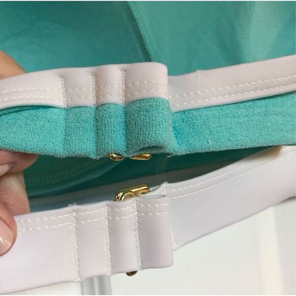 KONA SOL - NWT - L Sz 1X (16W - 18W) Terry-Textured Bandeau Bikini Top w/Binding - Picture 8 of 13